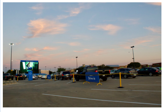Walmart drive-in offers socially distant screenings